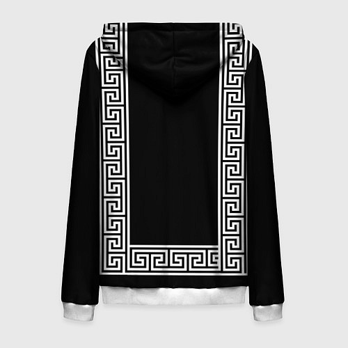 Мужская толстовка на молнии Египетский орнамент на черном фоне / 3D-Белый – фото 2