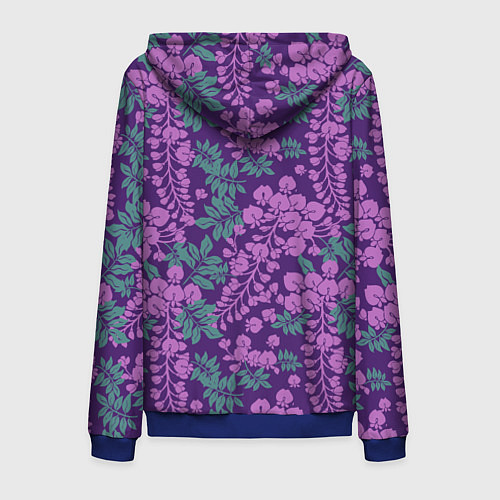 Мужская толстовка на молнии Сиреневый рай / 3D-Синий – фото 2