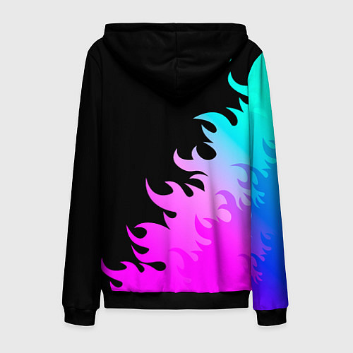 Мужская толстовка на молнии Papa Roach неоновый огонь / 3D-Черный – фото 2