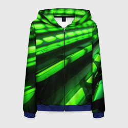 Мужская толстовка на молнии Green neon abstract