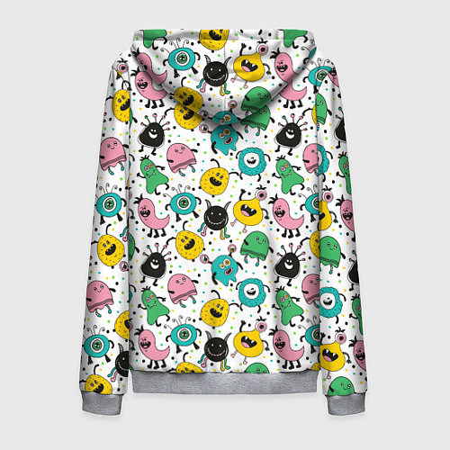 Мужская толстовка на молнии Весёлые монстры / 3D-Меланж – фото 2