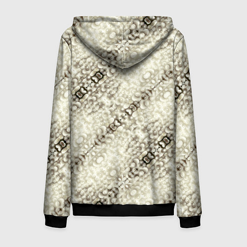 Мужская толстовка на молнии Жемчужная россыпь / 3D-Черный – фото 2