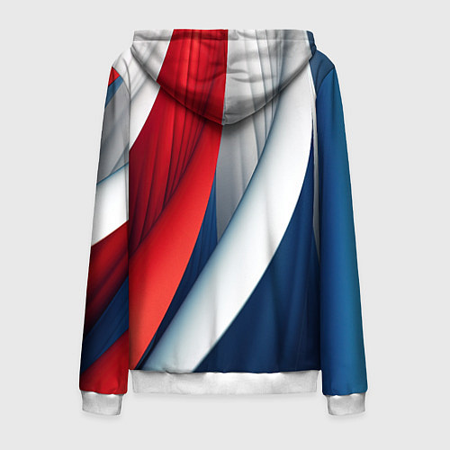 Мужская толстовка на молнии Герб России абстракция / 3D-Белый – фото 2