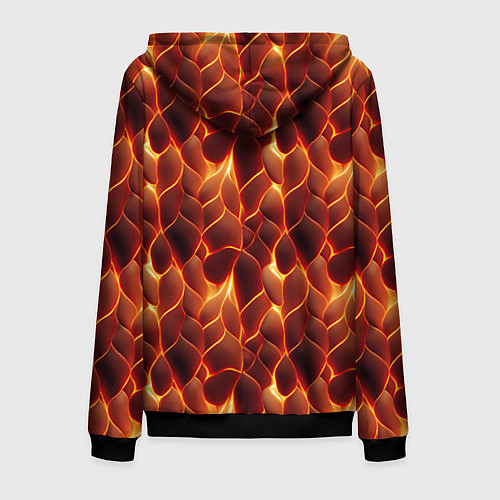 Мужская толстовка на молнии Огненная мозаичная текстура / 3D-Черный – фото 2
