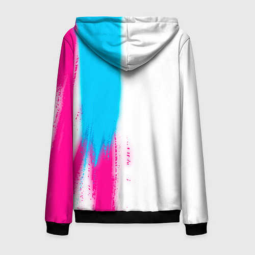 Мужская толстовка на молнии Assassins Creed neon gradient style: по-вертикали / 3D-Черный – фото 2