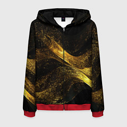 Толстовка 3D на молнии мужская Золотая пыльца, цвет: 3D-красный