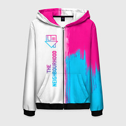 Толстовка 3D на молнии мужская The Neighbourhood neon gradient style: по-вертикал, цвет: 3D-черный