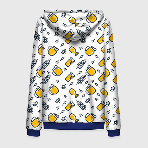Мужская толстовка на молнии Пиво пенное / 3D-Синий – фото 2