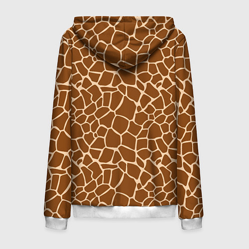 Мужская толстовка на молнии Пятнистая шкура жирафа / 3D-Белый – фото 2
