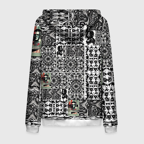 Мужская толстовка на молнии Орнамент древних цивилизаций / 3D-Белый – фото 2