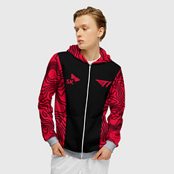 Толстовка 3D на молнии мужская T1 форма red, цвет: 3D-меланж — фото 2