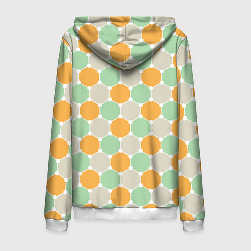 Мужская толстовка на молнии Grey yellow green style / 3D-Белый – фото 2