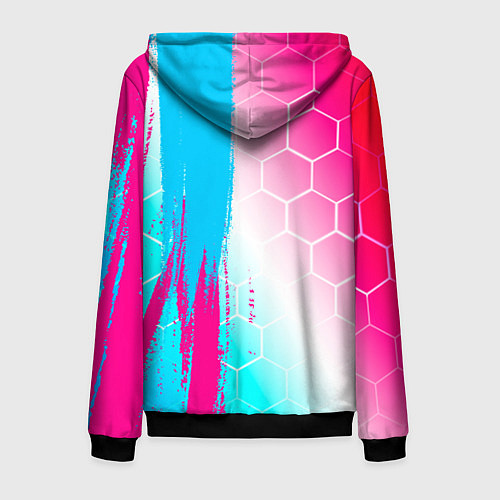 Мужская толстовка на молнии Exeed neon gradient style: по-вертикали / 3D-Черный – фото 2