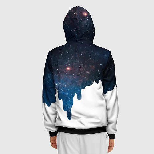 Мужская толстовка на молнии Млечный Путь - Milky Way / 3D-Черный – фото 4