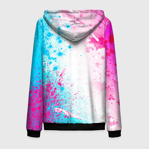 Мужская толстовка на молнии Bleach neon gradient style: по-вертикали / 3D-Черный – фото 2