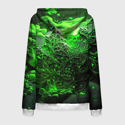 Мужская толстовка на молнии Зеленая кислота / 3D-Белый – фото 2