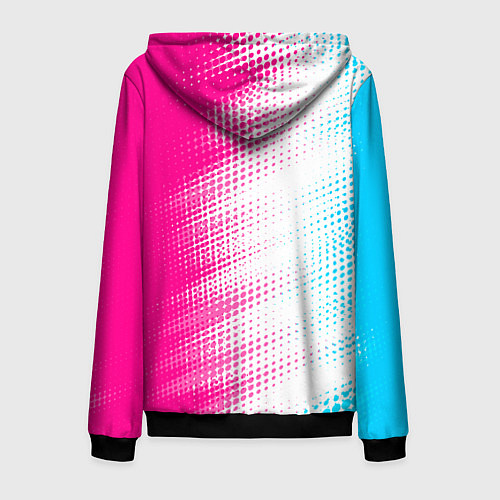 Мужская толстовка на молнии Porsche neon gradient style: по-вертикали / 3D-Черный – фото 2