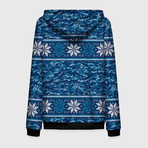 Мужская толстовка на молнии Камуфляжный свитер - алатырь / 3D-Черный – фото 2