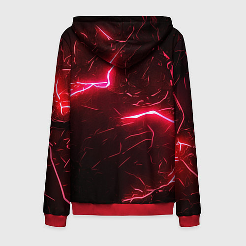 Мужская толстовка на молнии Красные молнии / 3D-Красный – фото 2