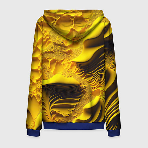 Мужская толстовка на молнии Желтая объемная текстура / 3D-Синий – фото 2