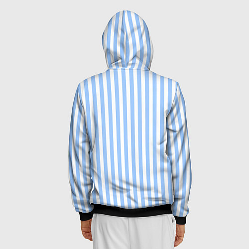 Мужская толстовка на молнии Полосатый морской / 3D-Черный – фото 4