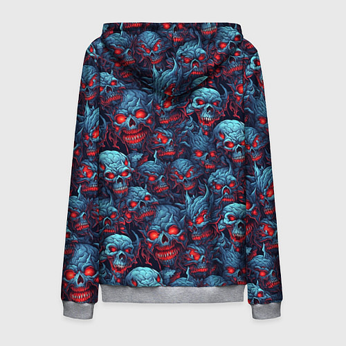 Мужская толстовка на молнии Monster skulls pattern / 3D-Меланж – фото 2