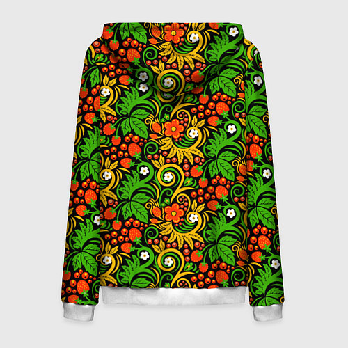 Мужская толстовка на молнии Русское народное искусство - хохлома / 3D-Белый – фото 2