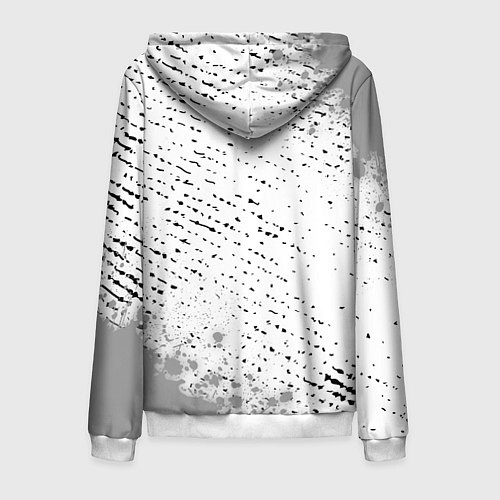 Мужская толстовка на молнии Death Stranding glitch на светлом фоне: надпись, с / 3D-Белый – фото 2