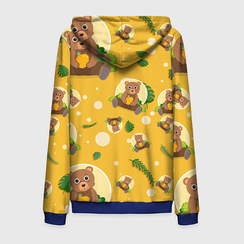 Мужская толстовка на молнии Мишка с ульем / 3D-Синий – фото 2