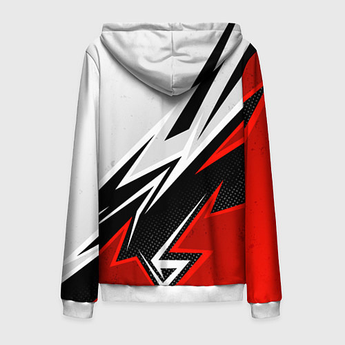 Мужская толстовка на молнии Ducati - белый и красный / 3D-Белый – фото 2