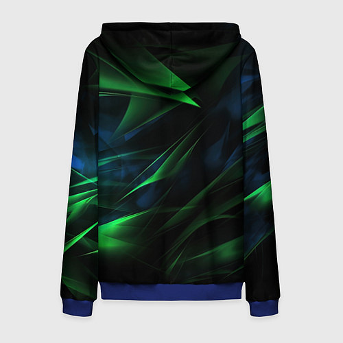 Мужская толстовка на молнии Dark green background / 3D-Синий – фото 2