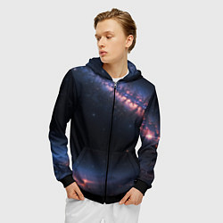 Толстовка 3D на молнии мужская Млечный путь в звездном небе, цвет: 3D-черный — фото 2