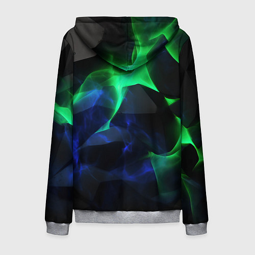 Мужская толстовка на молнии Неоновая лава из плит / 3D-Меланж – фото 2