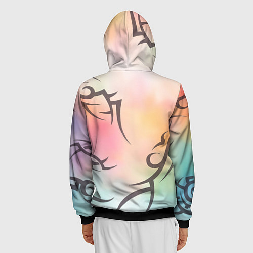 Мужская толстовка на молнии Трайбл граффити / 3D-Черный – фото 4