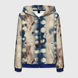 Толстовка 3D на молнии мужская Тай дай паттерн, цвет: 3D-синий