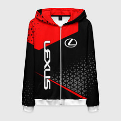 Толстовка 3D на молнии мужская Lexus - red sportwear, цвет: 3D-белый