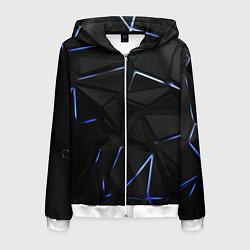 Мужская толстовка на молнии Black texture neon line