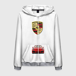 Толстовка 3D на молнии мужская Porsche car, цвет: 3D-меланж