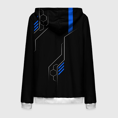 Мужская толстовка на молнии Volkswagen - blue technology / 3D-Белый – фото 2