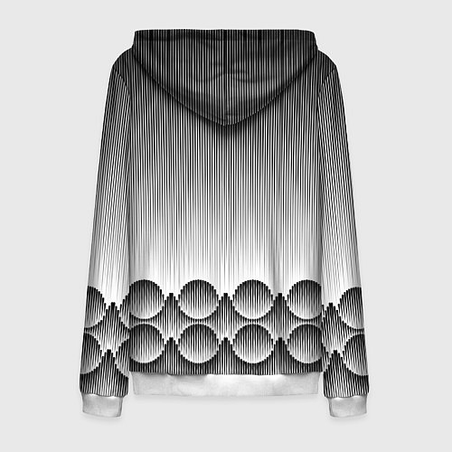 Мужская толстовка на молнии Круглая полосатая геометрия / 3D-Белый – фото 2