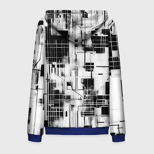 Мужская толстовка на молнии Кибер Сетка гранж / 3D-Синий – фото 2