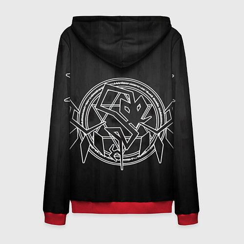 Мужская толстовка на молнии Touhou Project Эмблема Фландр Скарлет / 3D-Красный – фото 2