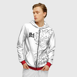 Толстовка 3D на молнии мужская Ван пис - Луффи гир 5, цвет: 3D-красный — фото 2