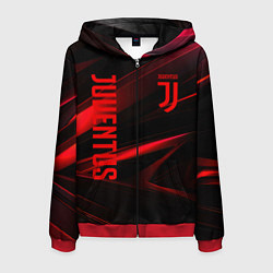 Мужская толстовка на молнии Juventus black red logo