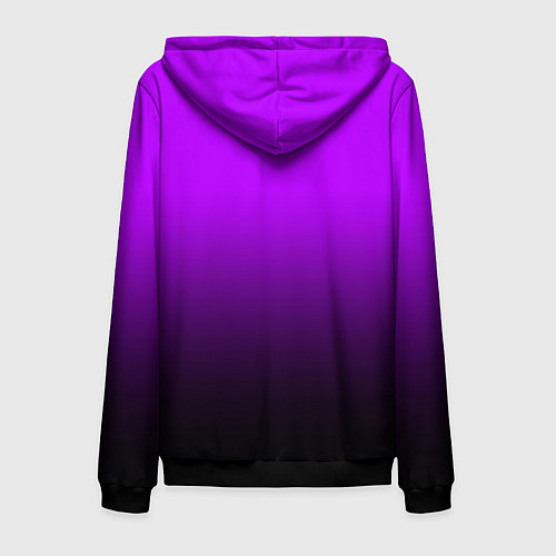 Мужская толстовка на молнии Градиент фиолетово-чёрный / 3D-Черный – фото 2