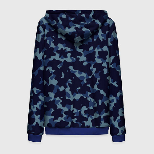 Мужская толстовка на молнии Камуфляж с нашивкой - Владимир / 3D-Синий – фото 2
