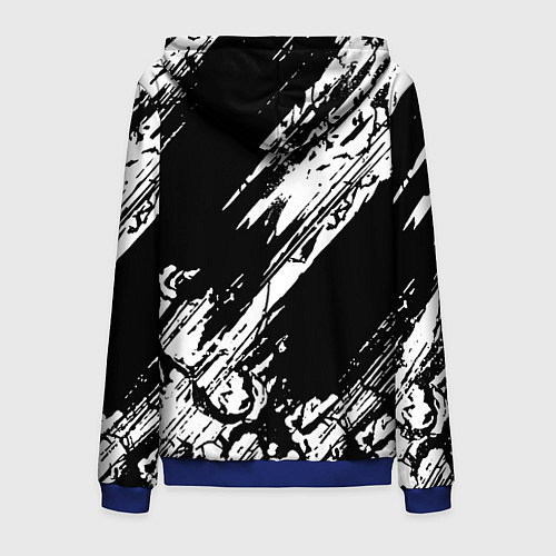 Мужская толстовка на молнии Mitsubishi - белый пятна / 3D-Синий – фото 2