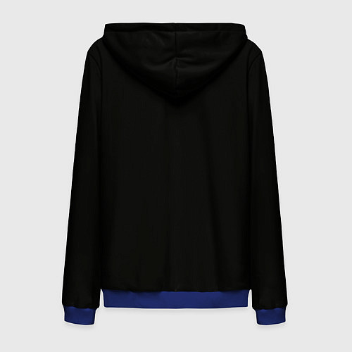 Мужская толстовка на молнии Растительный цветочный орнамент - красные розы на / 3D-Синий – фото 2