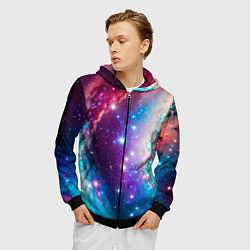 Толстовка 3D на молнии мужская Удивительная вселенная, цвет: 3D-черный — фото 2