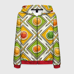 Мужская толстовка на молнии Fruits and berries pattern